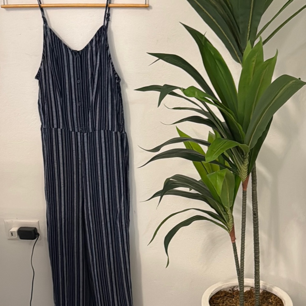 Striped Navy Jumpsuit